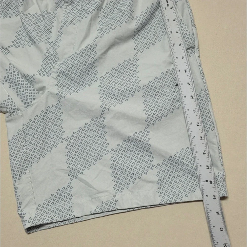 Jordan Mens Dri-FIT Gray Geometric 23 Monogram Athletic Shorts Size Large